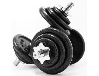 PROIRON 44Lbs Cast Iron Adjustable Dumbbell Set Hand Weight with Solid Dumbbell Handles Changed into Barbell Handily Great for Bodybuilding Fitness Weight Lifting Training Home Gym