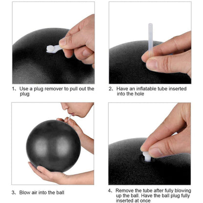 Alsurea 2 Pack Exercise Balls, 8-9 Inch Mini Pilates Yoga Balls, Anti-Burst Small Fitness Balls for Pilates, Yoga, Core Training and Physical Therapy, Improves Balance (Black)