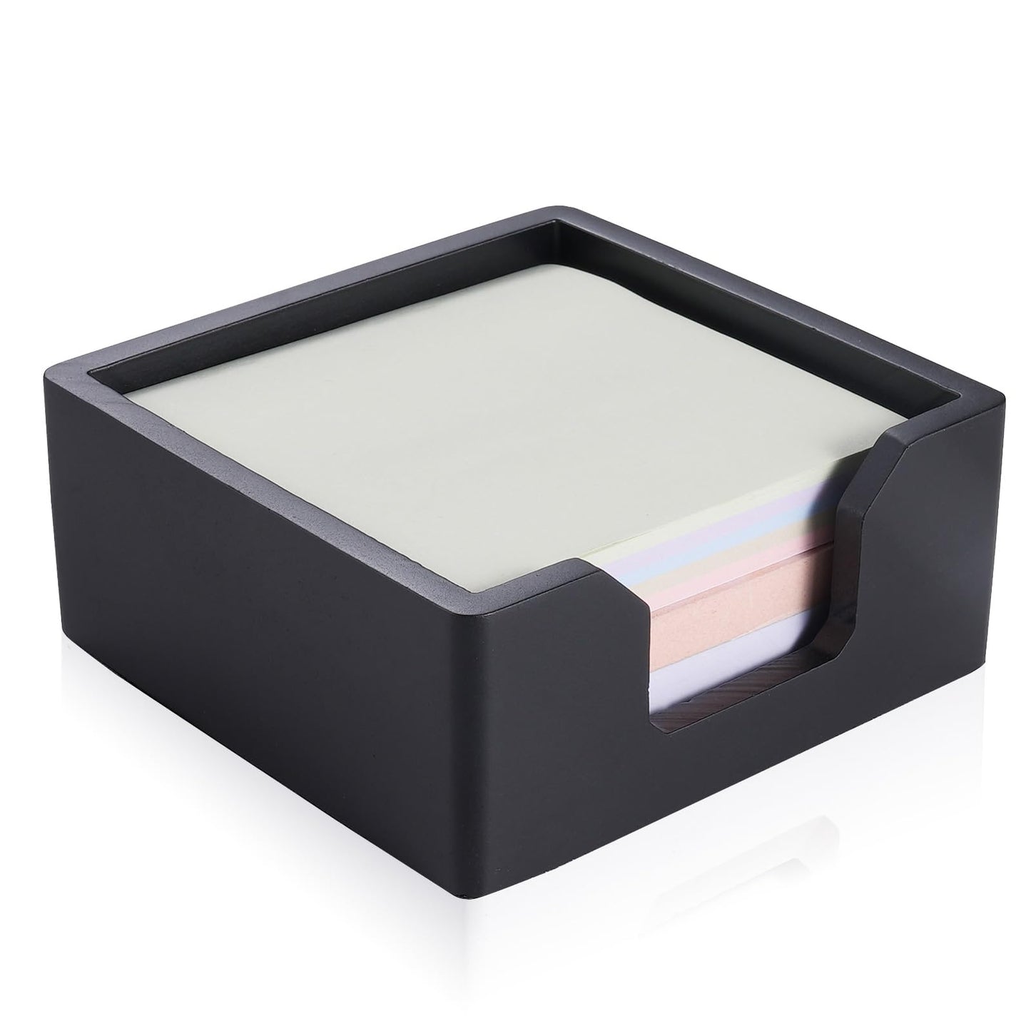 BAOHD Concrete Sticky Note Holder for 3x3 Inch Post Note - Cement Self-Stick Note Memo Pad Holder, Post Notepad Dispenser Organizer, Modern Desk Accessory for Office & Home, Black