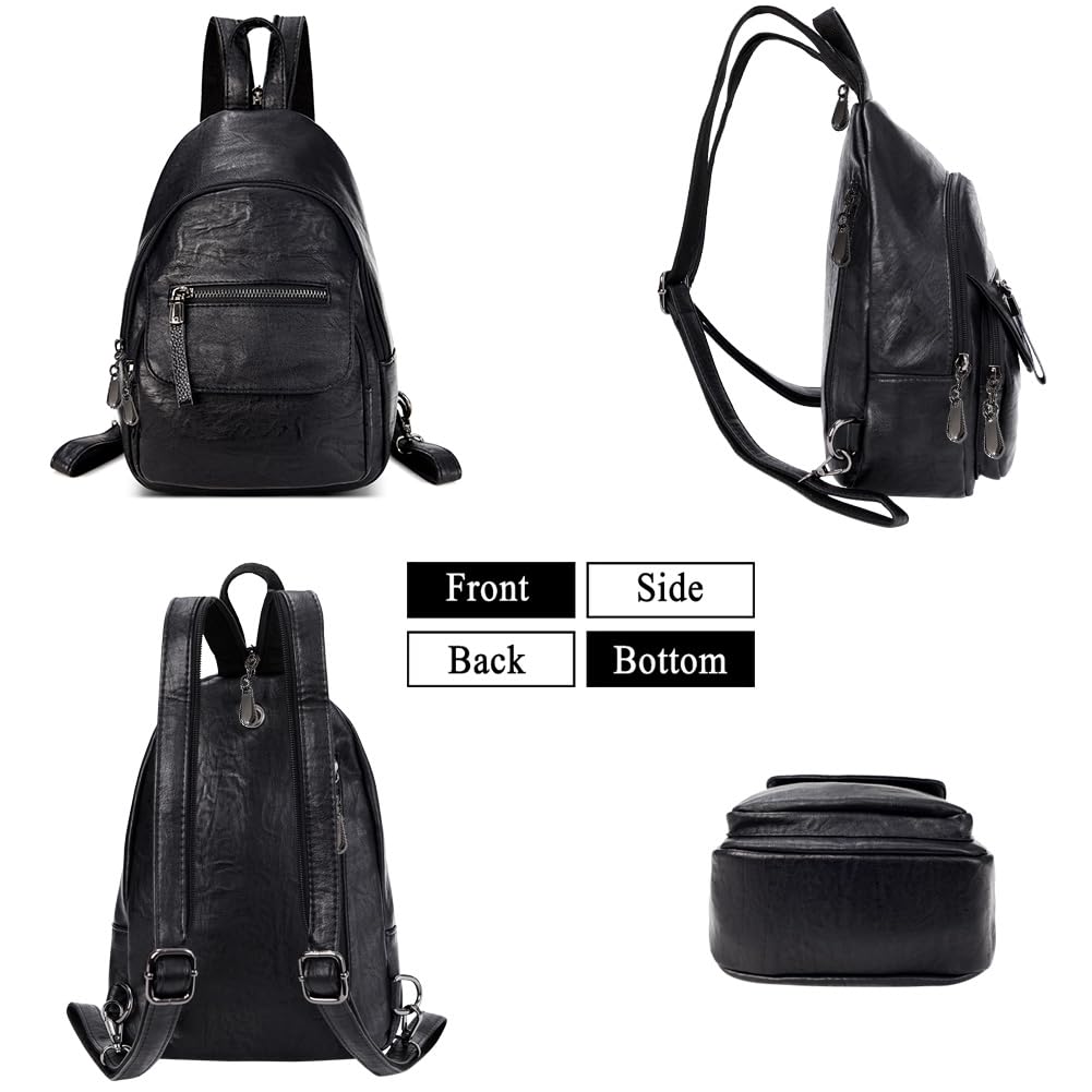 Small Backpack Purse for Women Fashion PU Leather Backpack Convertible Ladies Sling Bag