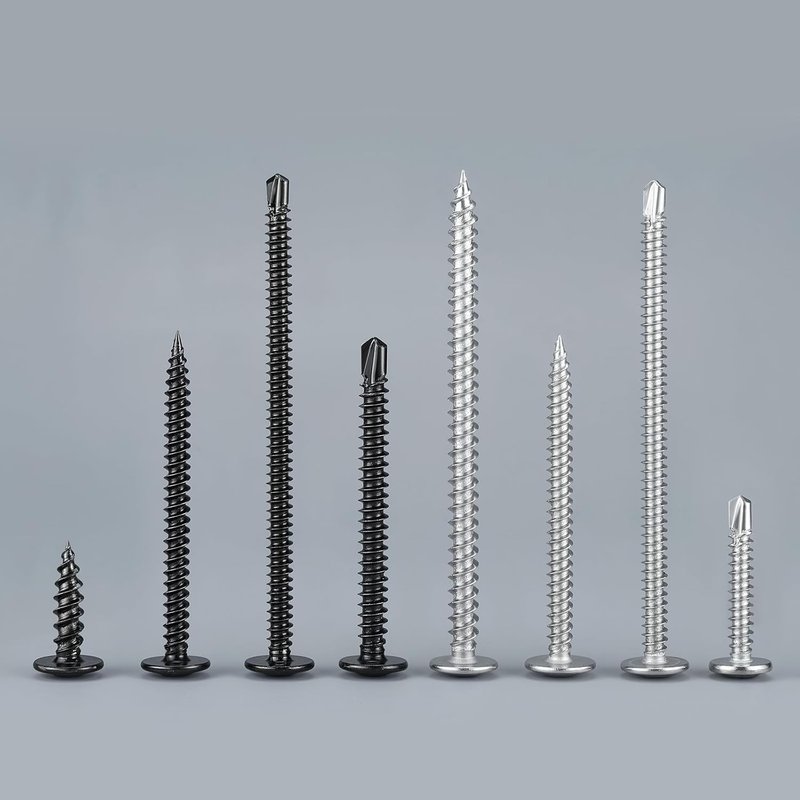 SVLING Self Tapping Screws Assortment Kit 465PCS, Modified Truss Head Sheet Metal Screws #8#10 1/2",5/8",3/4",1",1-1/4",1-1/2" Stainless Steel 410 Self Drilling Screw for Metal Wood Plastic