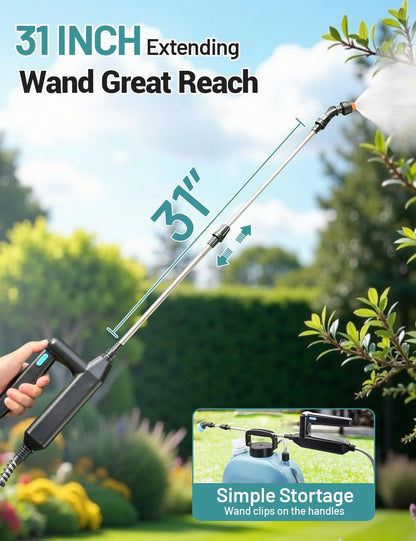 SideKing 2 Gallon Battery Powered Garden Sprayer, Powful Electric Backpack Sprayer, Water Pump Sprayers for Weed, Lawn, Yard, Pesticide, Plant, Fertilizer, Plant, Herbicide, Watering, Cleaning