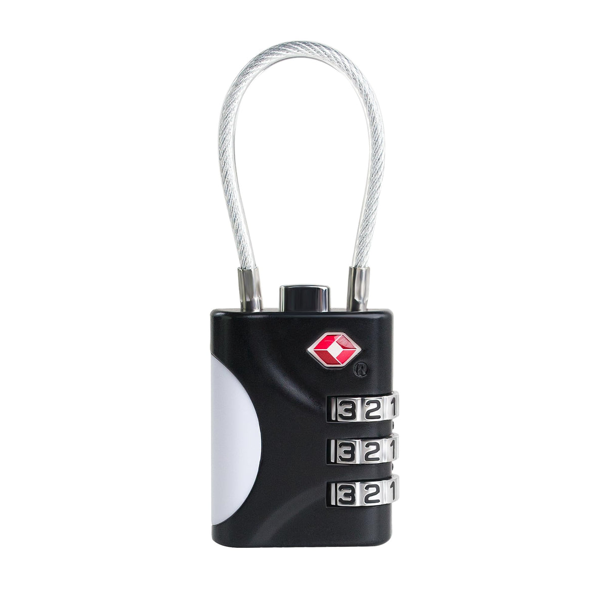 UP Security TSA Locks for Luggage, Small Combination Lock with Cable, Luggage Locks TSA Approved, Combo Lock for Suitcase, Cabinet, Gym Locker, Backpack, Small Padlock for Travel Essentials (Black)