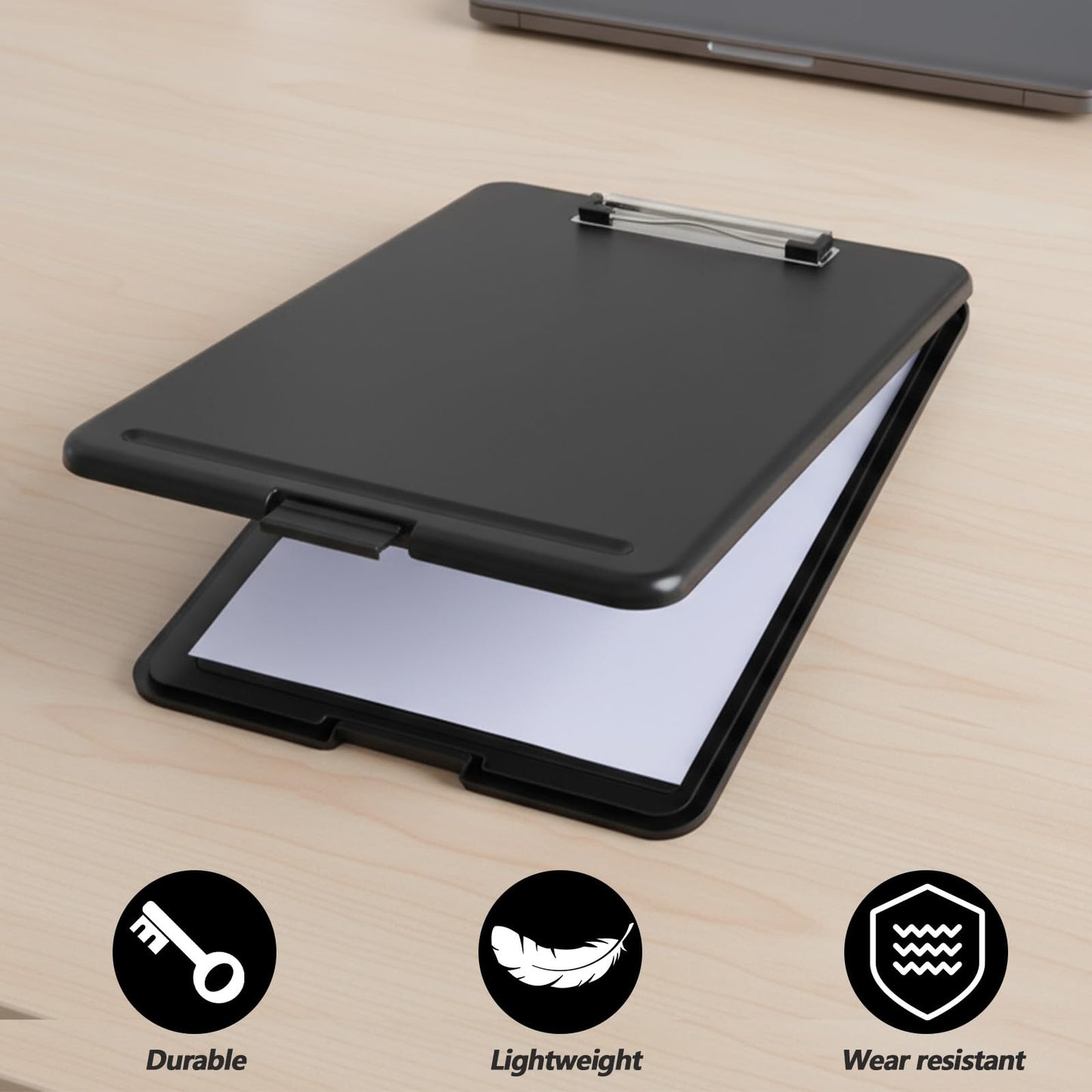 5pcs Clipboards with Storage,Plastic Foldable Clipboard Storage Nursing Clip Board with Low Profile Clip for Teacher Nurse Employee（9.5 x 13.5 Inch）