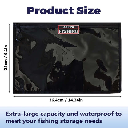 4Pack Fishing Clear Tackle Storage Bag,Waterproof Plastic Storage Fishing Bag for Fishing Gear, Bait, Tackle, Lures and Soft Plastics,Built Tough, Massive Storage Fishing Gift Bag