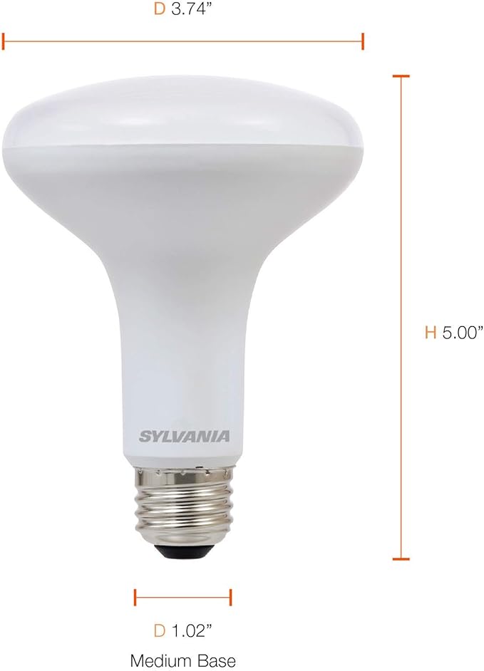 SYLVANIA LED Flood BR30 Light Bulb, 65W Equivalent Efficient 9W, 10 Year, 650 Lumens, Dimmable, 2700K, Soft White - 2 pack (73954)