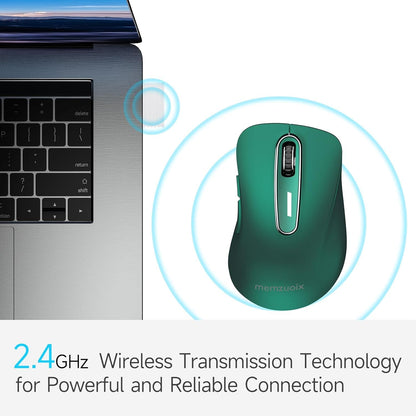 memzuoix 2.4G Wireless Mouse, 1400 DPI Mobile Optical Cordless Mouse with USB Receiver, Portable Computer Mice for Laptop, PC, Desktop, MacBook, 5 Buttons, Red