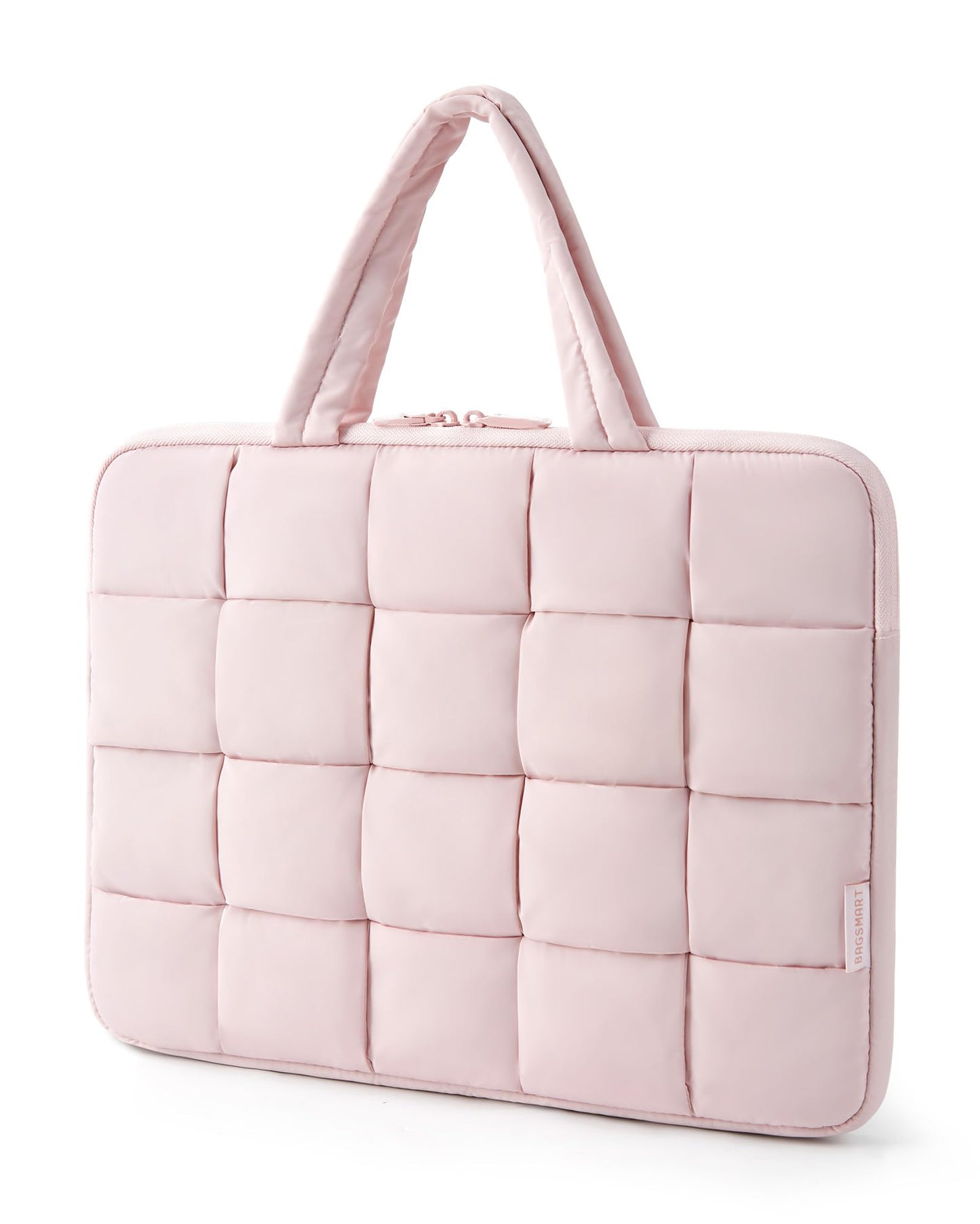 BAGSMART 13-14 Inch Laptop Case, Portable Puffy Laptop Sleeve with Handle, Compatible with MacBook Air/Pro 13.3 13.6 Inch M4 M3 M2 M1, Computer Sleeve Fitted with Dell,HP, Pink