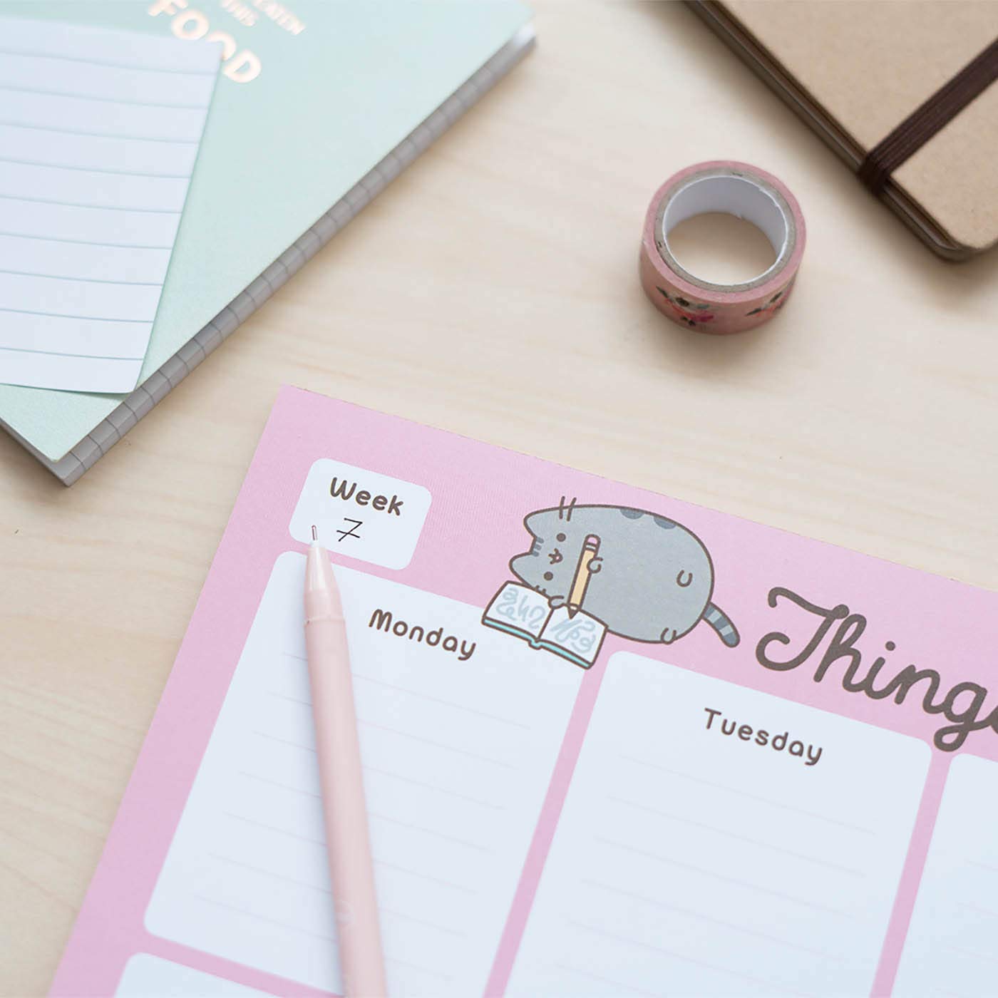 To Do List Notepad Pusheen Calendar A4 | Daily, Weekly Planner | ADHD Planner Pad | 54 Tear-Off Sheets 90 gsm | Pusheen Stationery | Improve Productivity | Task Planner