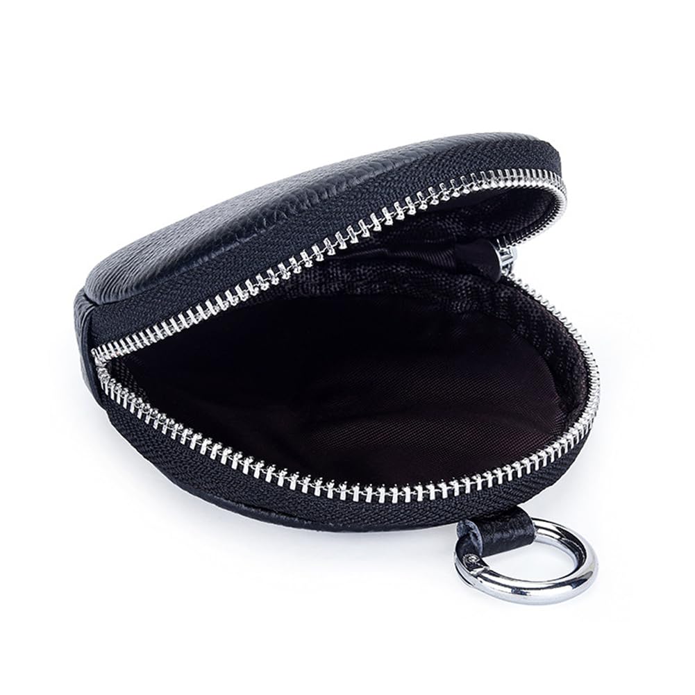 Yzikema 1 Pcs Leather Zipper Coin Purse Wallet With Keychain, Coin Organizer, Change Holder,Card Case, Mini Leather Zipper Storage Bag for Men & Women