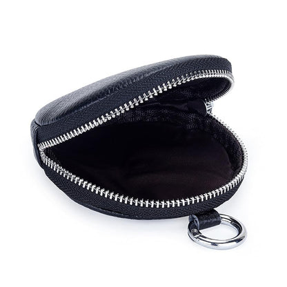 Yzikema 1 Pcs Leather Zipper Coin Purse Wallet With Keychain, Coin Organizer, Change Holder,Card Case, Mini Leather Zipper Storage Bag for Men & Women