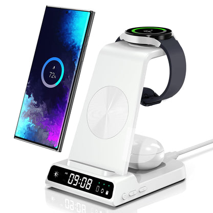 Wireless Charger for Samsung, 3 in 1 Wireless Charging Station for Samsung Galaxy S25 Ultra/S24 Ultra/S23/S22/Note 20/Z Flip 7/Fold 6, Charger for Samsung Galaxy Watch Ultra/8/7/6, Galaxy Buds 3/3 Pro