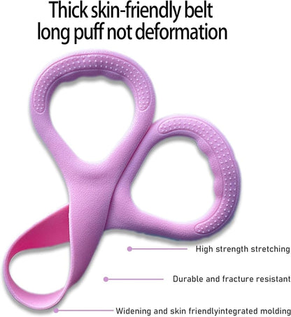 Cur8trends Figure 8 Resistance Band, Silicone, 20 lb Tension, for Arm Workout, Stretching, Yoga, for Women and Men (Blue + Pink)