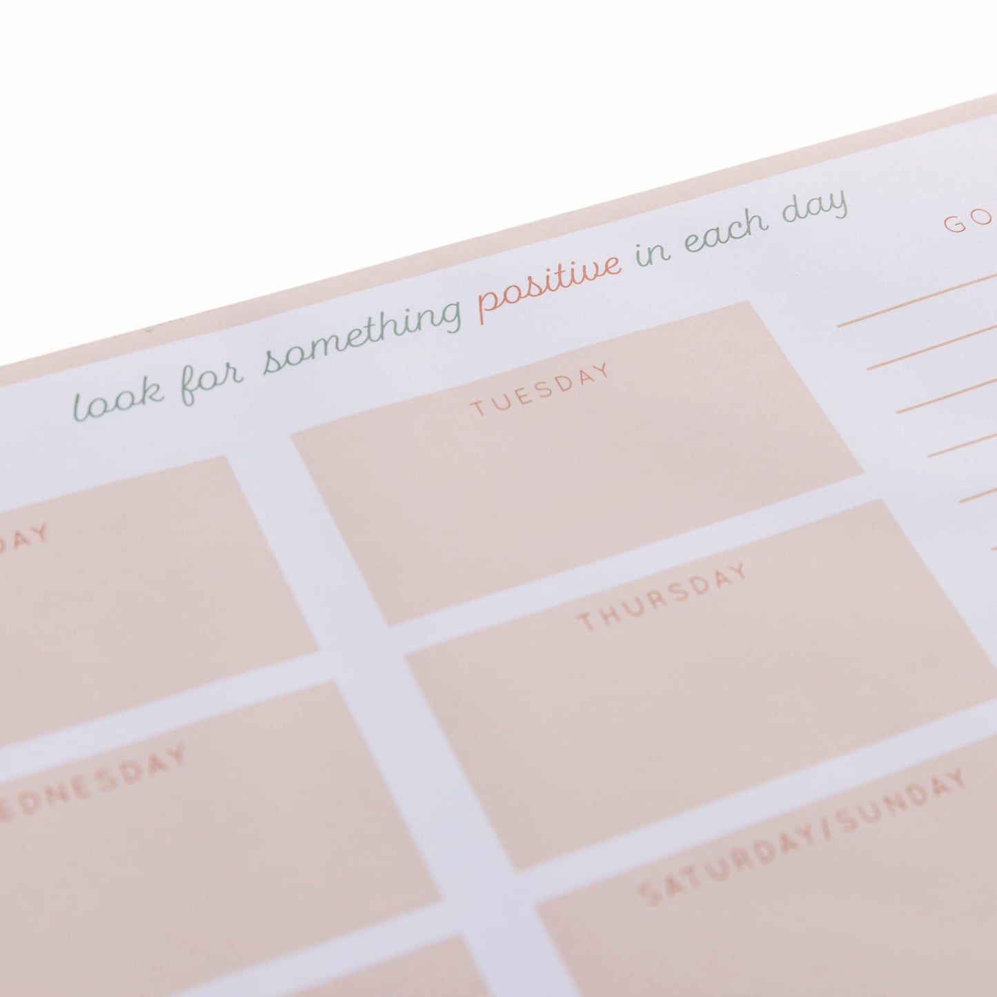 Graphique Weekly To Do Deskpad - Positivity Design - 9.75" x 8", 80 Sheets, Themed Pages - Planner for College Students, Business Appointments, Great Gift