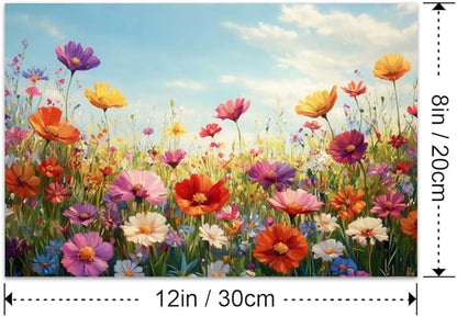 Yesad Colorful Wildflower Canvas Wall Art, Flowers Pictures Prints Printing Botanical Wall Art Floral Artwork Watercolor Flower Wall Décor for Living Room Bedroom Farmhouse (Unframed,12”x8”, Flower)