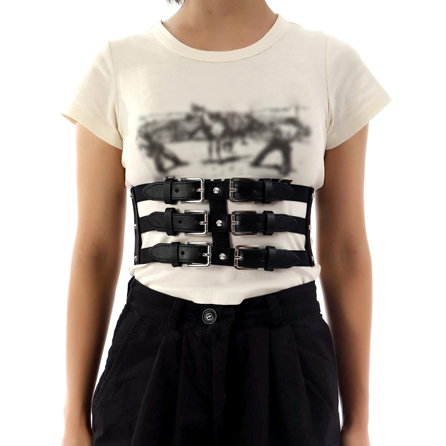 Eigso Punk Leather Goth Belt for Women Men Retro Vintage Rock Leg Waist Biker Harness for Woman Man Adjustable
