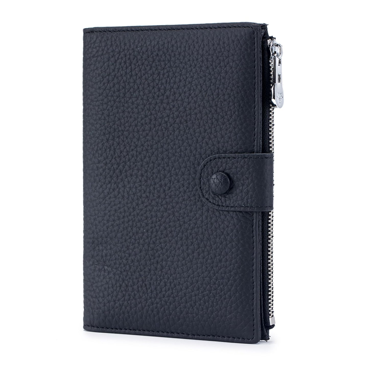 Genuine Leather RFID Blocking Passport Holder Wallet, Multi-Functional Travel Document Organizer with SIM Card Slots (Black)