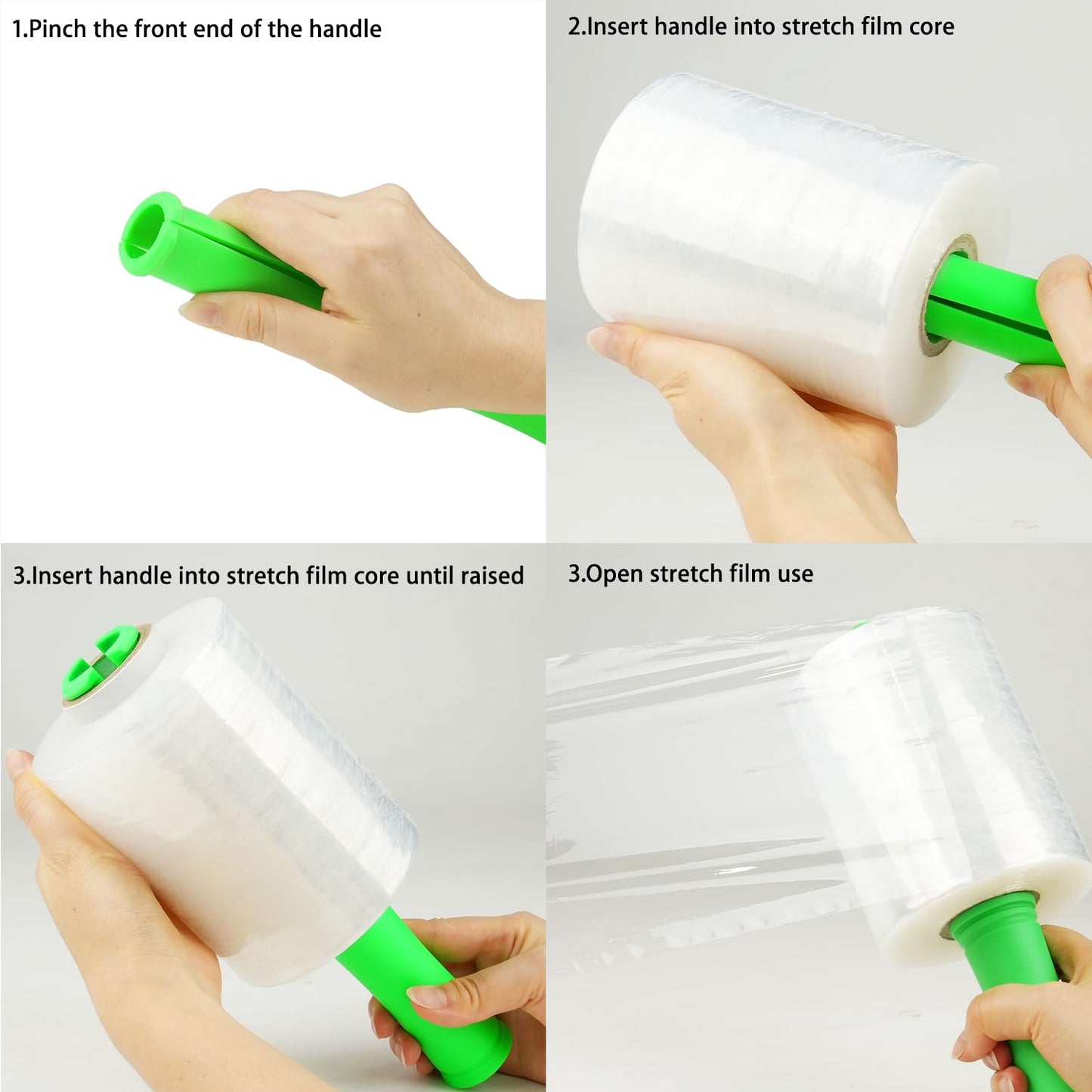 Mini Clear Stretch Wrap Film for Moving,5''x1000ft,4 Rolls Plastic Wrap Refills with 1 Plastic Handle,Hand Stretch Wrap for Packing,Moving,Package, Industrial,80 Gauge CHUANGDANG