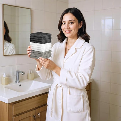 100% Cotton Washcloth Set – Soft, Absorbent Face Towels