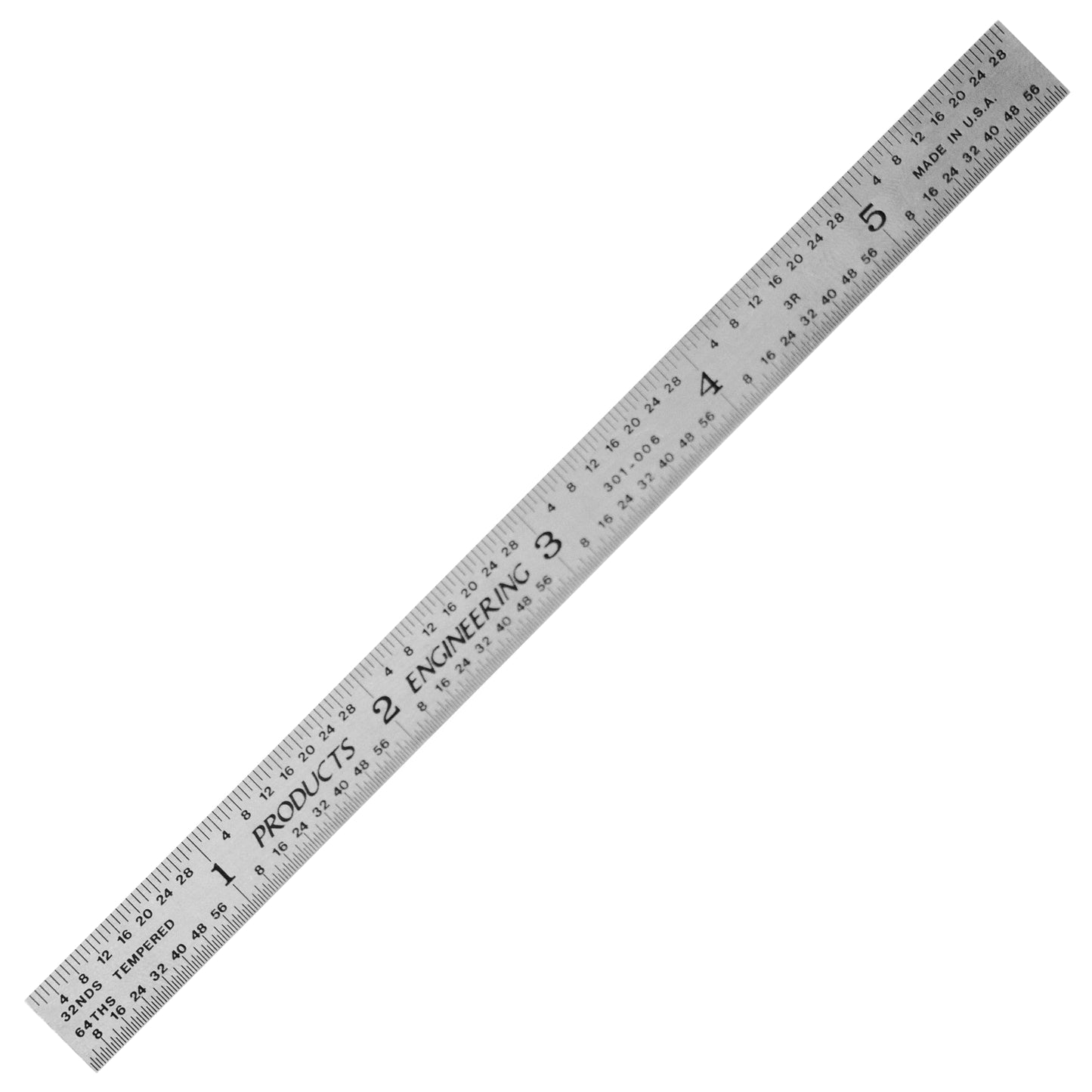 PEC Tools 6” Flexible Machinist Rule, Spring Tempered Steel Ruler with Satin Chrome Finish, 1/50" Thick x 1/2" Wide, Metal Ruler with Inch Graduation(3R), High Precision Measuring Tool, Made in USA