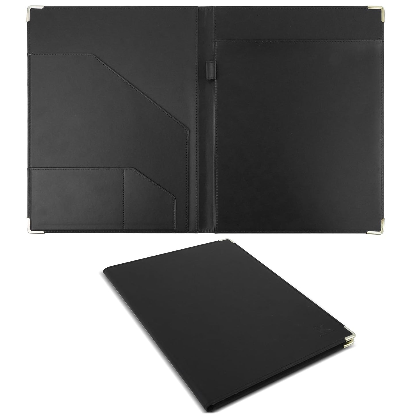 Tiankool Padfolio Portfolio Binder – Thickened Business Folder for Interview Resumes, Legal Documents | Notepad Not Included,Durable, Black