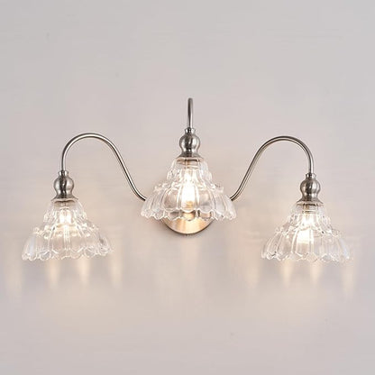 3-Light Brushed Nickel Bathroom Vanity Light Fixtures Vintage Bathroom Light Vanity Lighting Fixtures for Living Room Over Mirror