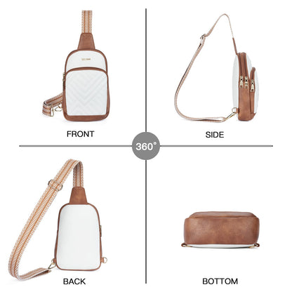 Telena Crossbody Sling Bags for Women, PU Leather Fanny Packs Cross Body Bag for Woman