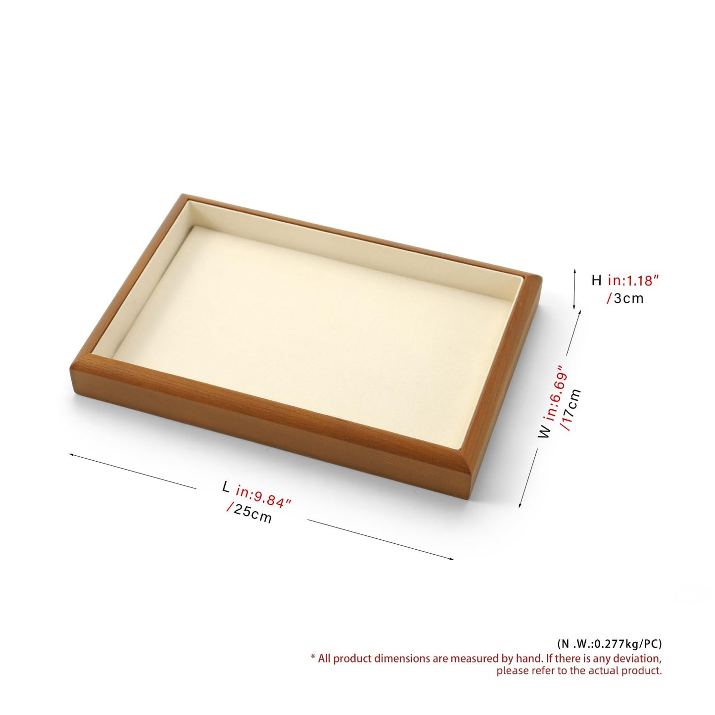 Oirlv Solid Wood Stackable Jewelry Organizer Tray Jewelry Drawer Organizer(Creamy-white)