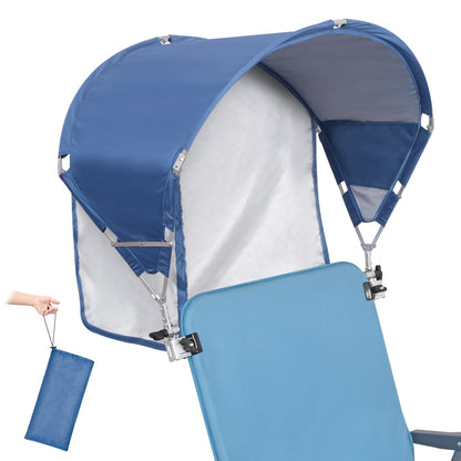 Universal Chair Umbrella Canopy, UPF 50+ Sun Shade with Adjustable Clamp Clip for Beach Chair, Outdoor Camping Chair, Sports Chair, Lawn Chair, Tanning Chair, Zero Gravity Chair, Navy 2 Pack