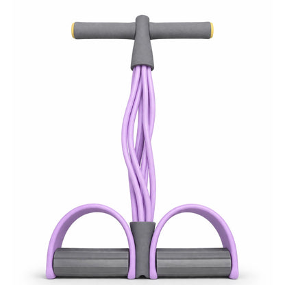 New 6-Tube Foot Pedal Puller Resistance Bands with Handle, Multifunction Tension Rope, Elastic Yoga Pedal Puller for Home Fitness and Body Stretching (Light Purple & Gray)