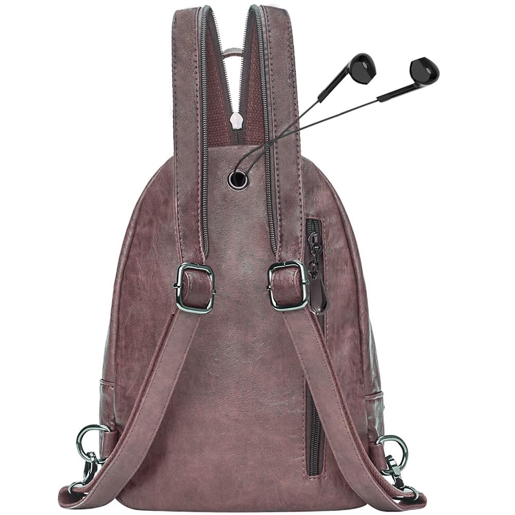 Small Backpack Purse for Women Fashion PU Leather Backpack Convertible Ladies Sling Bag