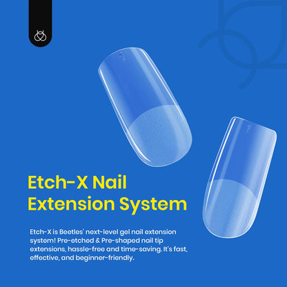 Beetles Gel Nail Kit Short Almond, 240Pcs Easy Nail Extension Set Shaped Clear Tips with 5 in 1 Nail Glue Base & Top Coat and Mini UV Lamp, Nail Tips Art Acrylic Nail Kit Gifts for Women