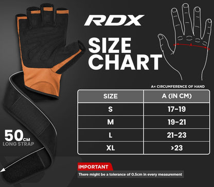 RDX Weight Lifting Workout Gloves with Wrist Support, 50 CM Long Wrist Straps, Anti Slip Padded Palm, Breathable Gym Grip for Fitness Training Powerlifting, Men Women Bodybuilding Exercise