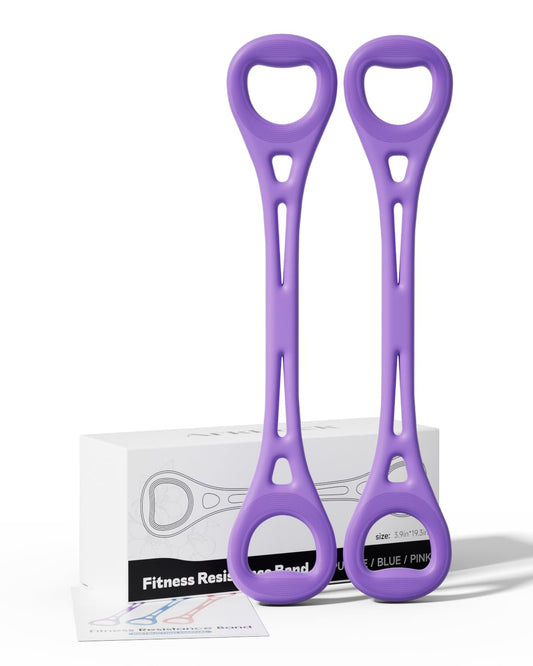 ArkPack Resistance Bands for Women,2PCS Thickened TPE Arm Resistance Bands,Figure 8 Fitness Resistance Band Stretch Fitness Band for Working Out Yoga Pilates Arms Foot Leg Shoulder Waist Back-Purple