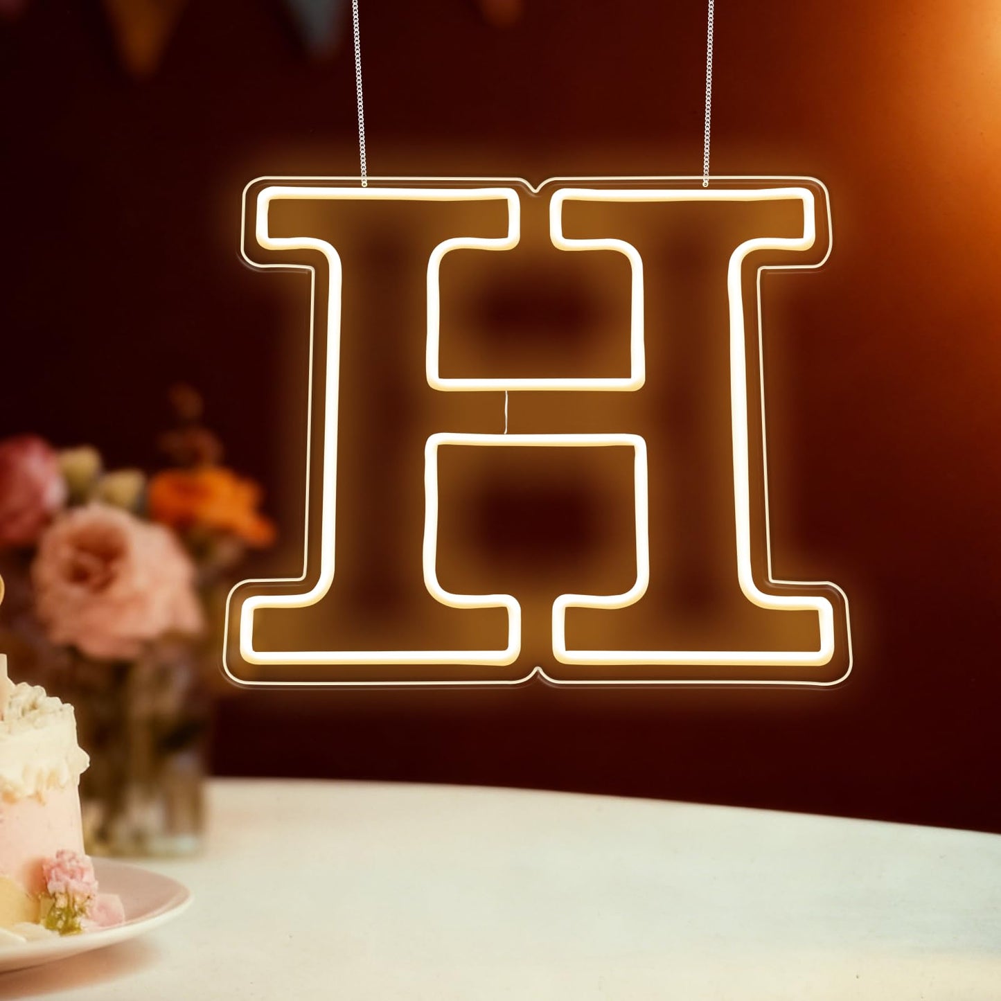 RumonZS Light Up Letters H LED Letters Lights Neon Sign 26 Alphabet 13.2"Decorative Lighted Alphabet for Wedding Party Birthday Bar Christmas Home Decor Letter Lights (Warm White)