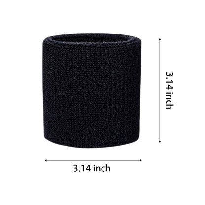 Fecawd 6 Pack Wristbands Sweatbands for Men & Women, Breathable Tennis Wrist Bands Absorbent Sweat Band Multiuse Wristband for Basketball, Running, Gym, Working Out(Black,White,Grey)