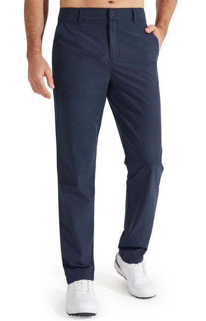 Libin Men's All Day Comfy Golf Pants Work Dress Pants 34" Quick Dry Lightweight Business Casual Trousers for Men with Pockets, Navy Blue, 32W x 34L