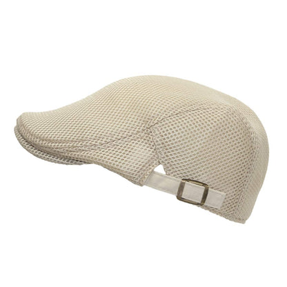 WITHMOONS Ivy Cap Summer Linen-Like Cotton Newsboy Irish Golf Hats MZ30038 (Mesh_Beige)