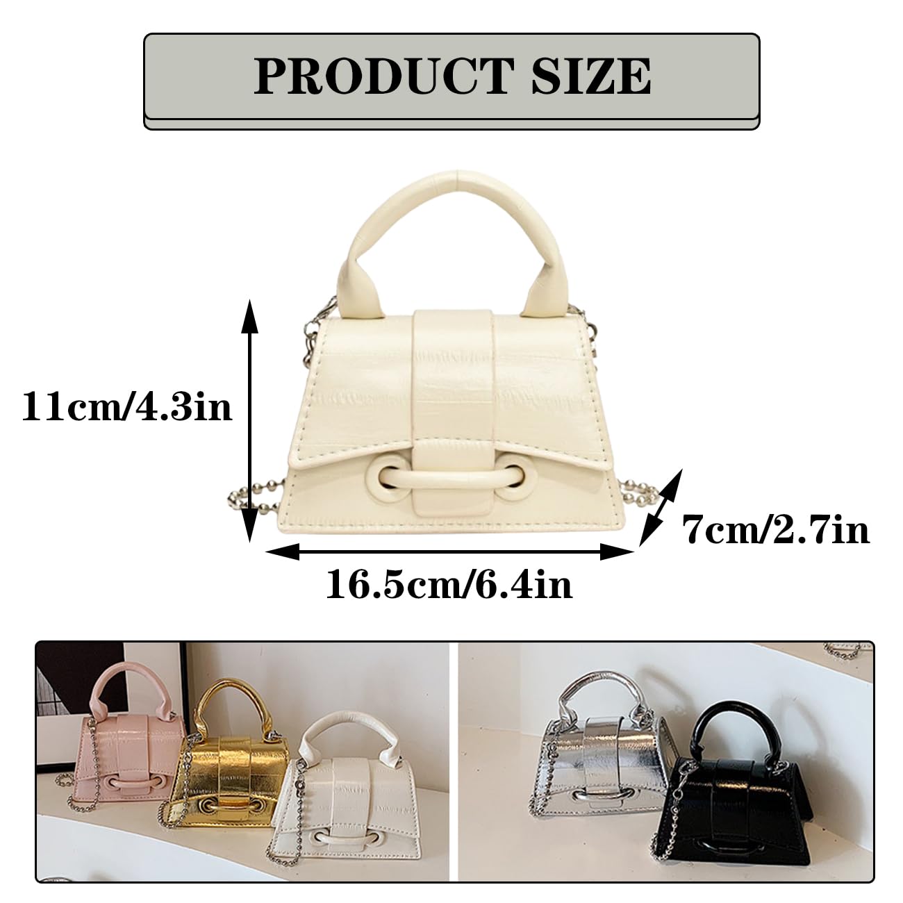 Mini Crossbody Bags Women's Y2K Purses Top Handle Crossbody Bag Clutch Shoulder Handbag for Cocktail Party Prom Wedding White