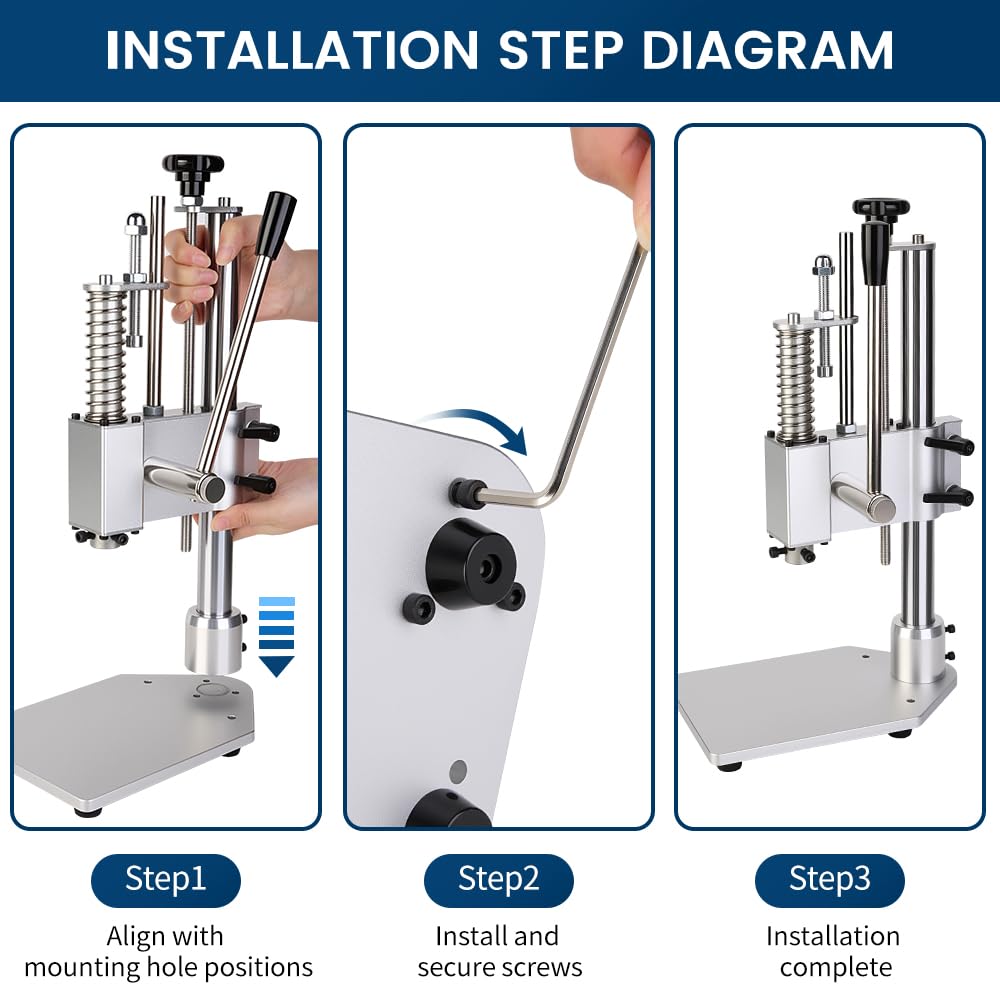Aluminum Alloy Manual Press,Precision Punching Machine for electronic component,Leather,Jewelry,Laboratory Projects,beauty industry,Riveting,Punching,Cutting,Sealing,Disassembly (Aluminum Alloy Press)