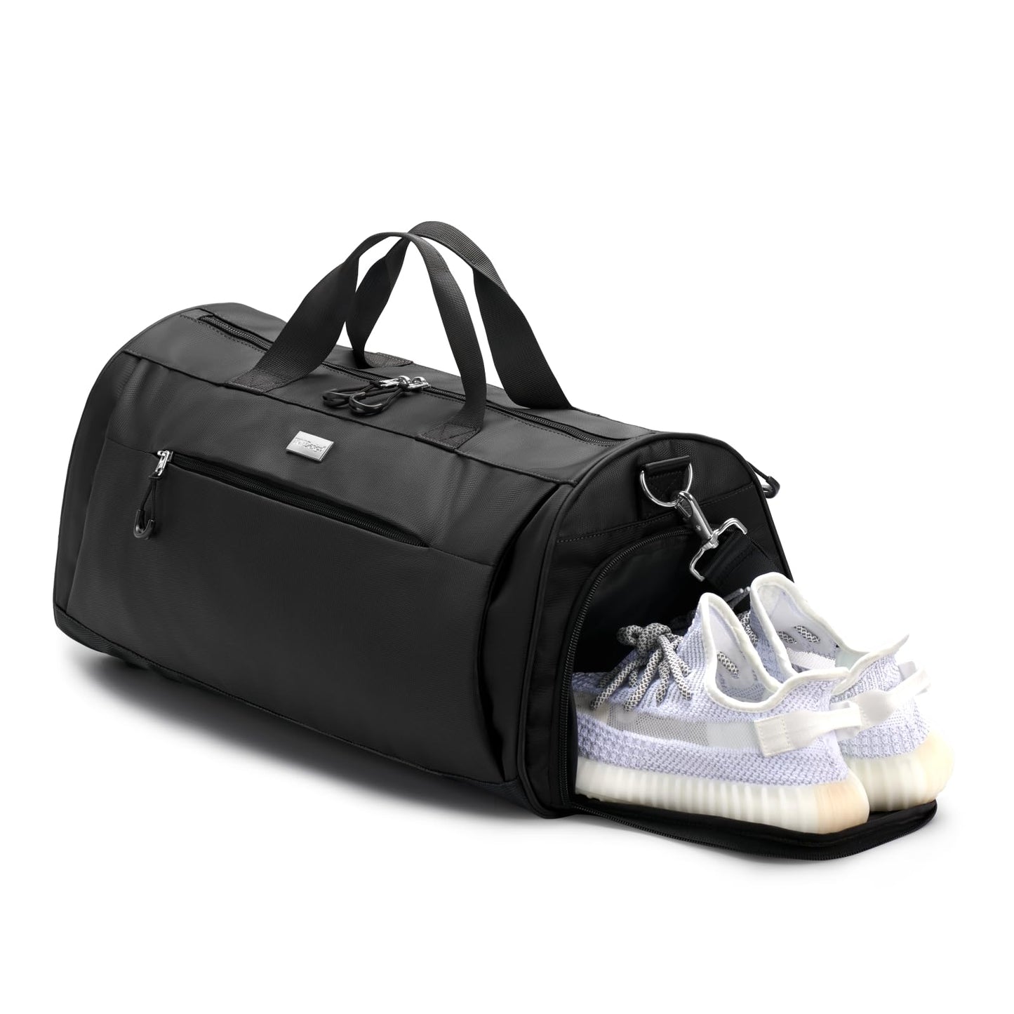 TOPDesign Gym Bag for Women & Men, Unisex Duffel Bag with Shoe Compartment & Wet Pocket for Travel Sports Gym (M Black)