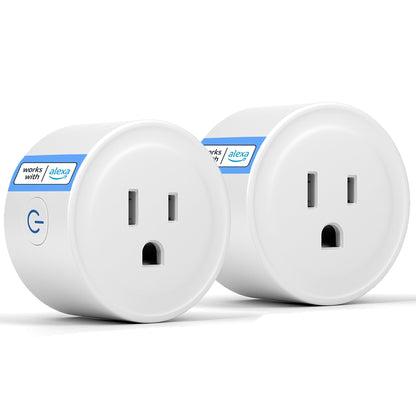 YNF Smart Plug, Simple Setup with One Voice Command, Works with Alexa Only, Remote Control with Timer Function, Bluetooth Mesh Outlet, Alexa Echo Required （2 Pack）