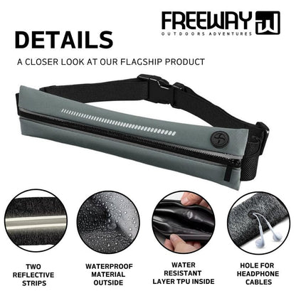 Lightweight Running Belt - Ergonomic Single or Double for Man and Woman - Perfect for running, training, sports (Single, Gray) designed for carrying Phone, Keys & Essentials - For All Cell Phones