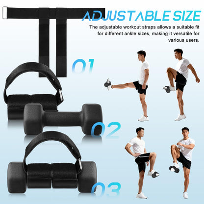 BESPORTBLE Feet Dumbbell Attachment 1 Pair Adjustable Ankle Weights Strap for Leg Extensions Hamstring Curls Hip Flexor Glute Kickbacks Home Gym Workout Gear