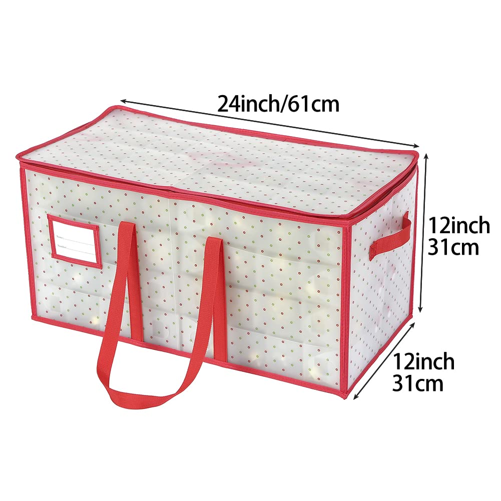 Sattiyrch Plastic Christmas Ornament Storage Box with Trays,Customizable Dividers, Dust-Proof Durable Ornament Organizer Holder,Christmas Storage Containers,Holds 128 x 3 inch Ornaments