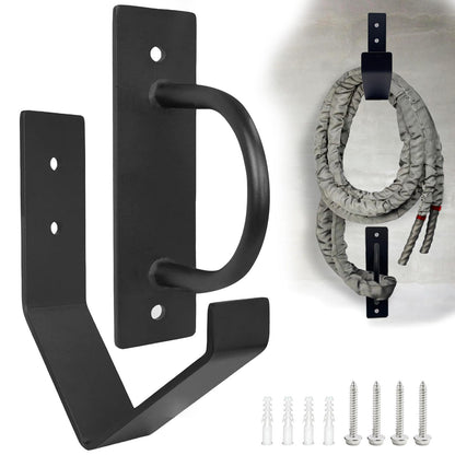 Mibcocny Battle Rope Anchor Kit Wall Mount, Set With Workout Wall Anchor And Rope Hook For 30-50 Feet, 1-2.5" Battle Ropes For Home Gym, Battle Rope Wall Mount Holder, Heavy Duty Gym Storage Rack