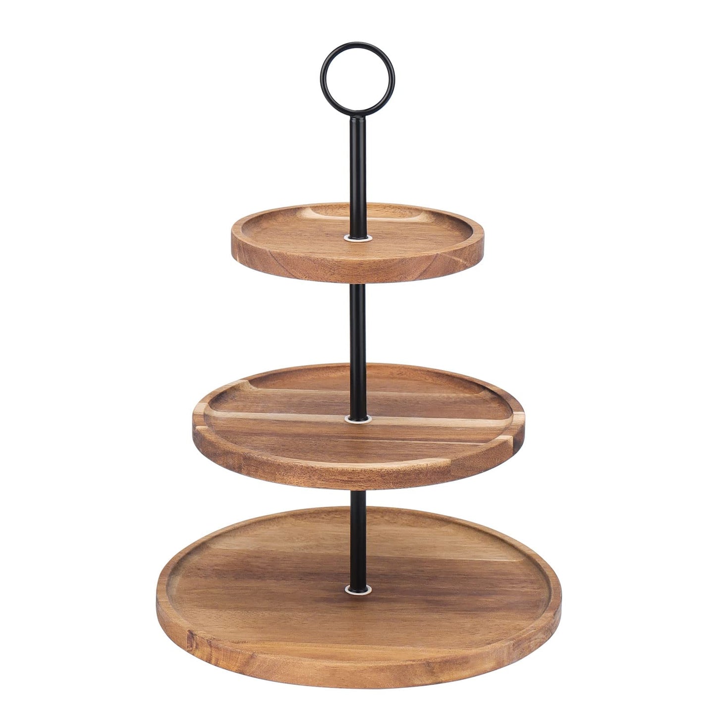 QIELSER 3 Tier Cupcake Stand, Wood Tiered Serving Tray Cupcake Tower, Serving Stand Display Dessert Cookie Candy Buffet Holder for Home Tea Party, Wedding, Farmhouse, Tea Party, Kitchen Decor