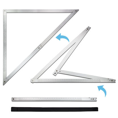 48 Aluminum Folding Square | Adjustable 45° & 90° Angles for Framing/Roofing/Staircases | Professional Woodworking & Construction Triangle Ruler Tool