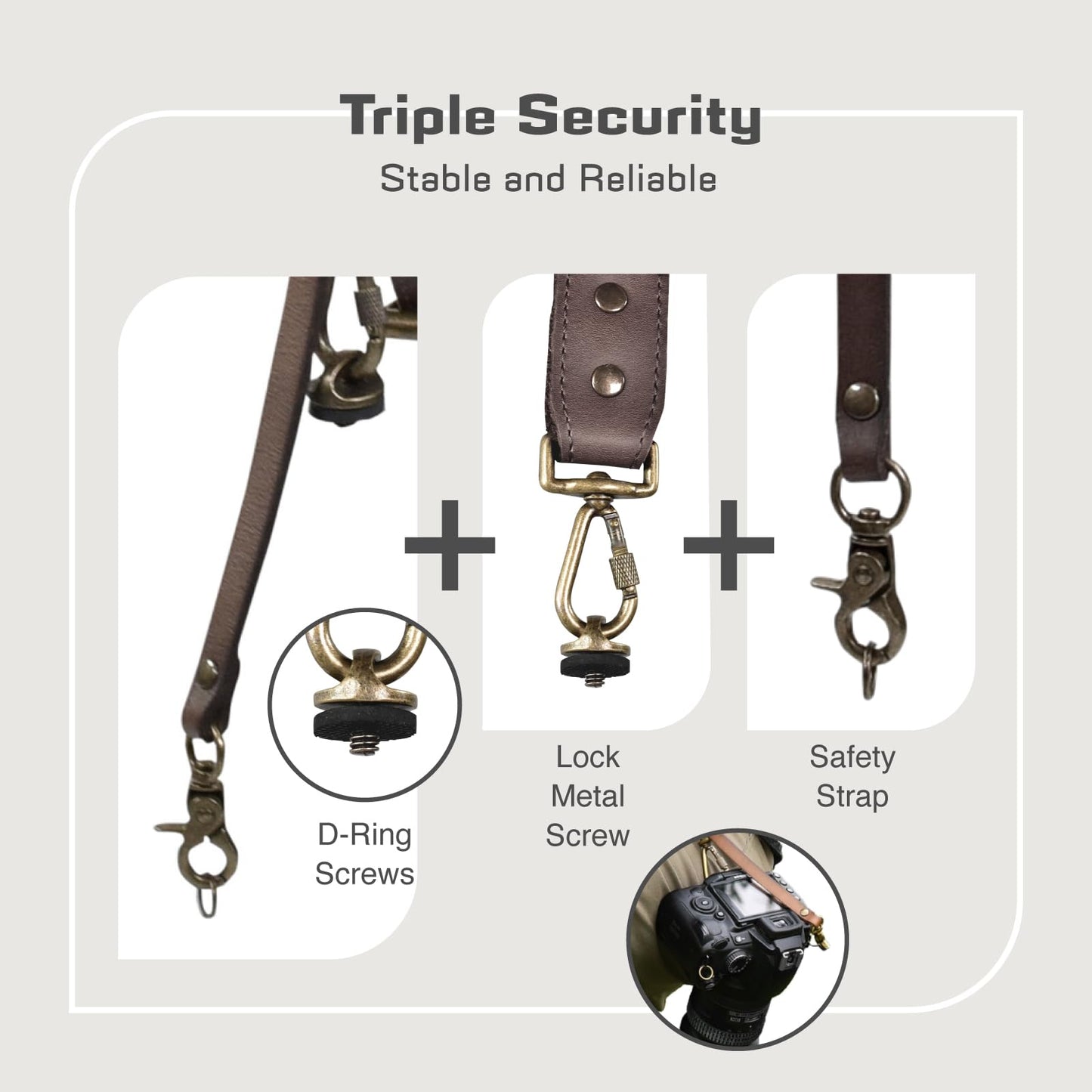 4J LEDR Camera Harness for 2 Cameras,Dual Shoulder Leather Camera Strap for DSLR/SLR,Full Grain Leather Harness,Multi Double Camera Gear Strap,Double Camera Harness for Photographers,Brown