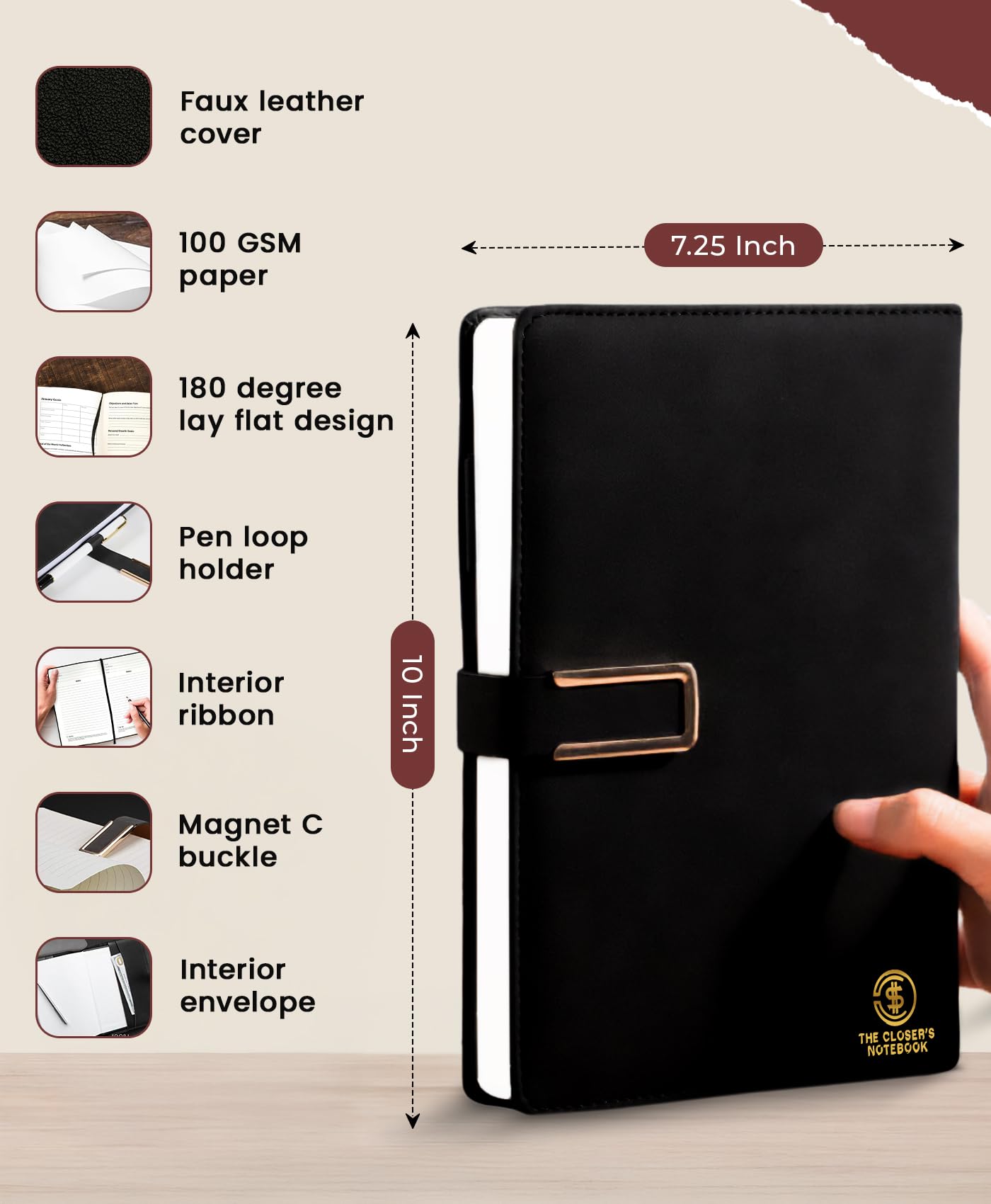 The Closer's Notebook: Sales Journal & CRM Notebook for Sales Reps, Sales man tracking, Prospecting, follow up notebook, Overcoming objections, Goal setting planner & Sales Log book